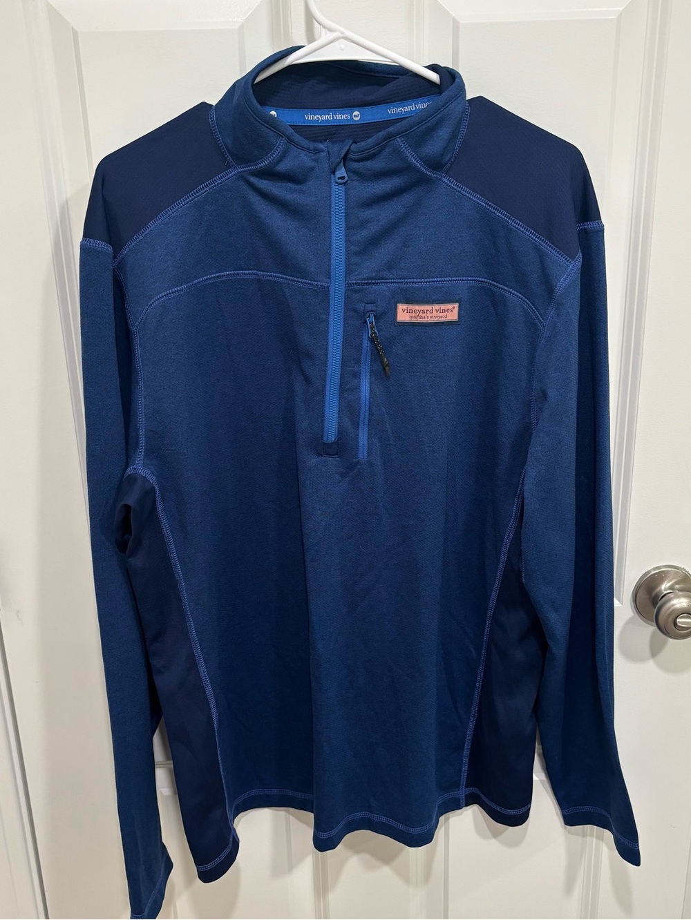 Vineyard Vines Performance Navy Blue Quarter Zip Sweatshirt Mens U.S. Large